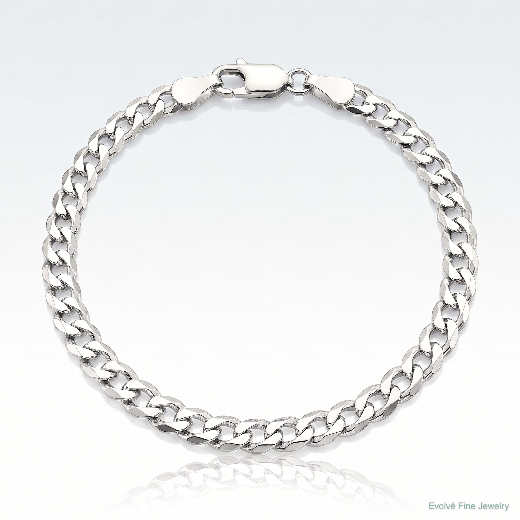 Sterling Silver Rhodium-plated 4.7mm Flat Curb Chain - Lifestyle View