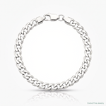 Sterling Silver Rhodium-plated 5.75mm Flat Curb Chain - Lifestyle View