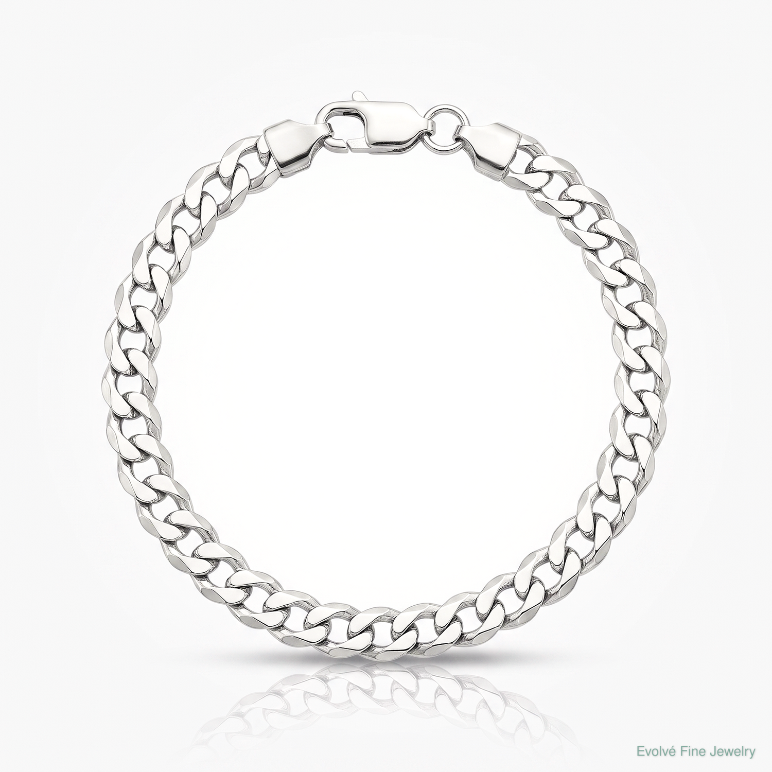 Sterling Silver Rhodium-plated 5.75mm Flat Curb Chain - Lifestyle View