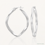 Leslie's Sterling Silver RH-plated Radiant Essence Twisted Hoop Earrings - Lifestyle View