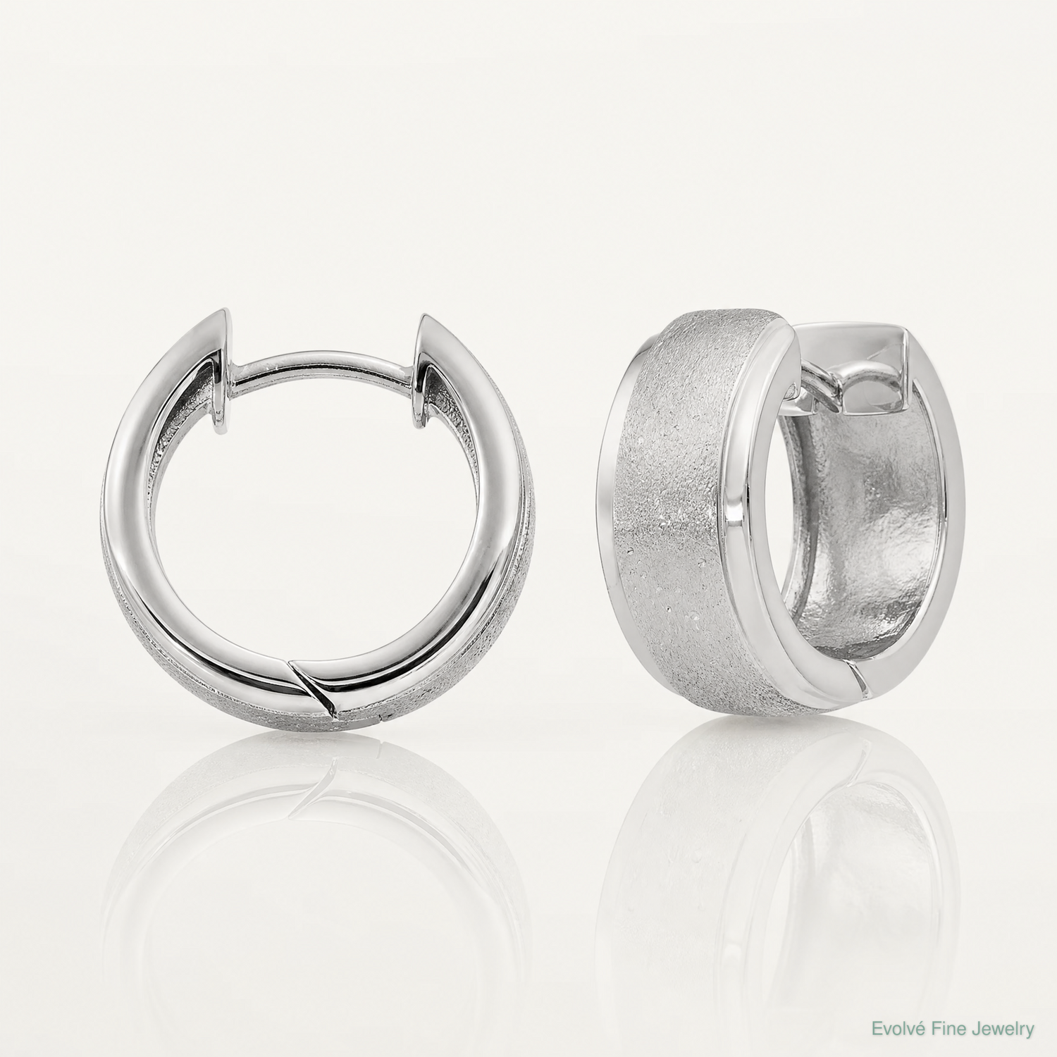 Leslie's Sterling Silver RH-plated Radiant Essence Hoop Earrings - Lifestyle View