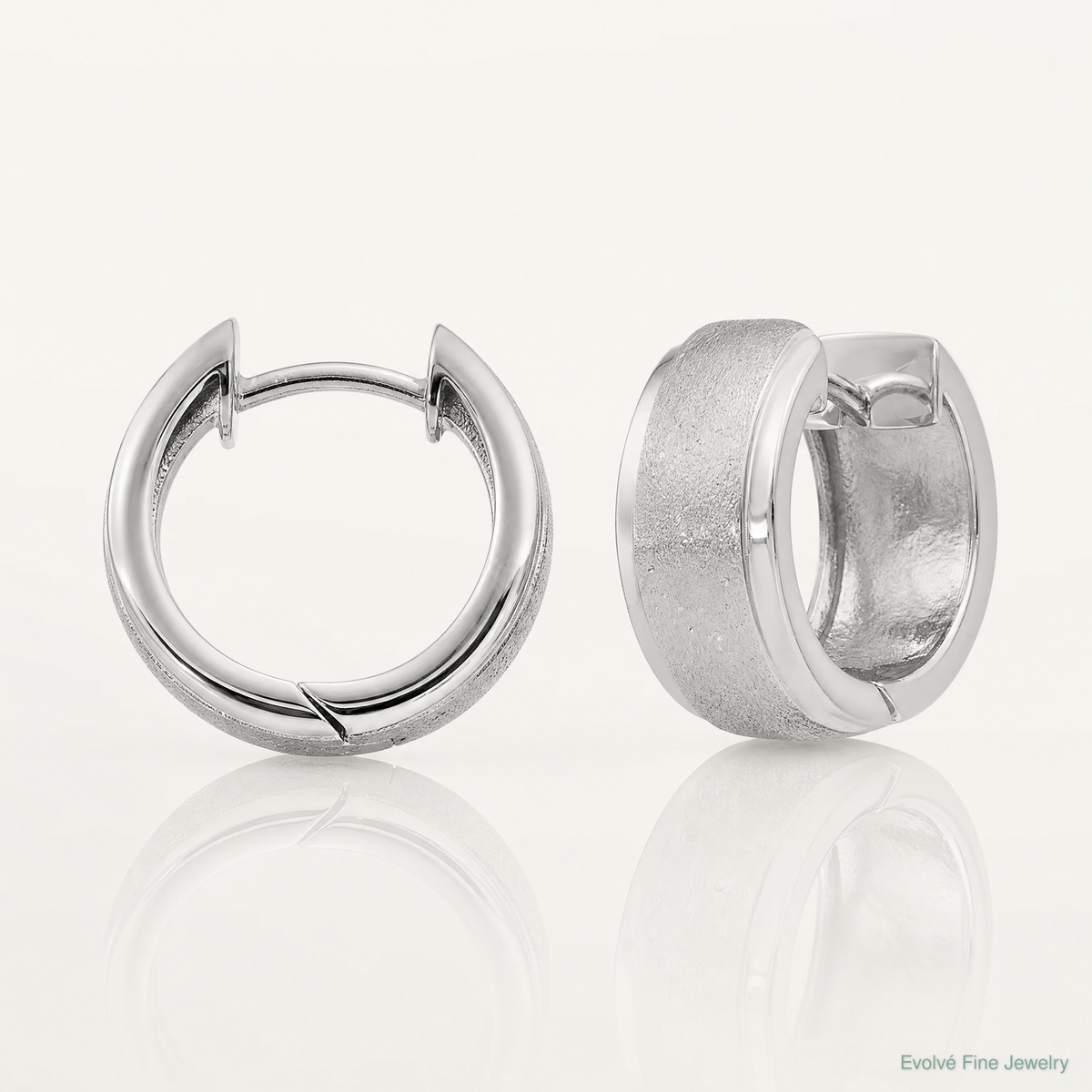 Leslie's Sterling Silver RH-plated Radiant Essence Hoop Earrings - Lifestyle View