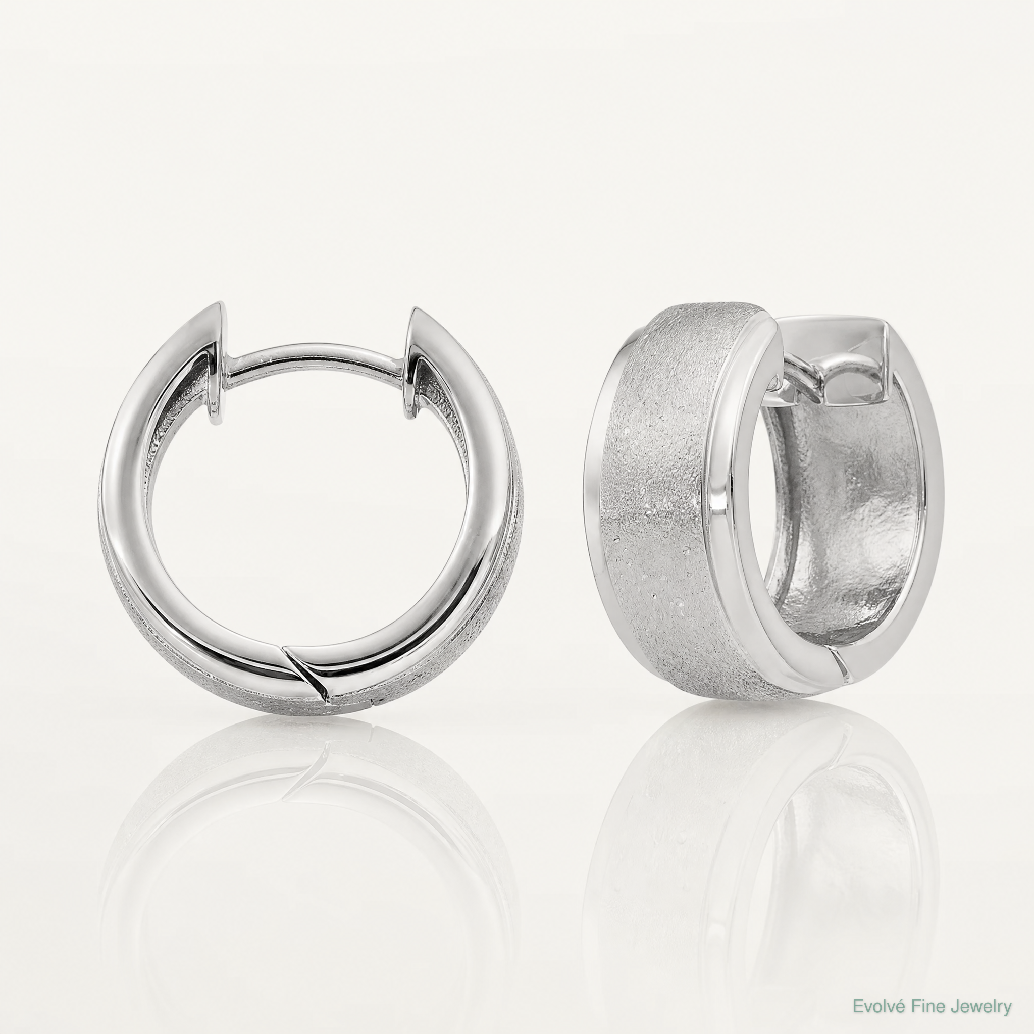 Leslie's Sterling Silver RH-plated Radiant Essence Hoop Earrings - Lifestyle View
