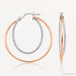 Leslie's Sterling Silver Rose-tone D/C Hoop Earrings - Lifestyle View