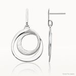 Leslie's SS RH-plated Radiant Essence Textured Post Dangle Earrings - Lifestyle View