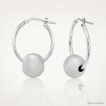 Leslie's SS RH-plated Radiant Essence Brushed & Polished Hoop Earrings - Lifestyle View