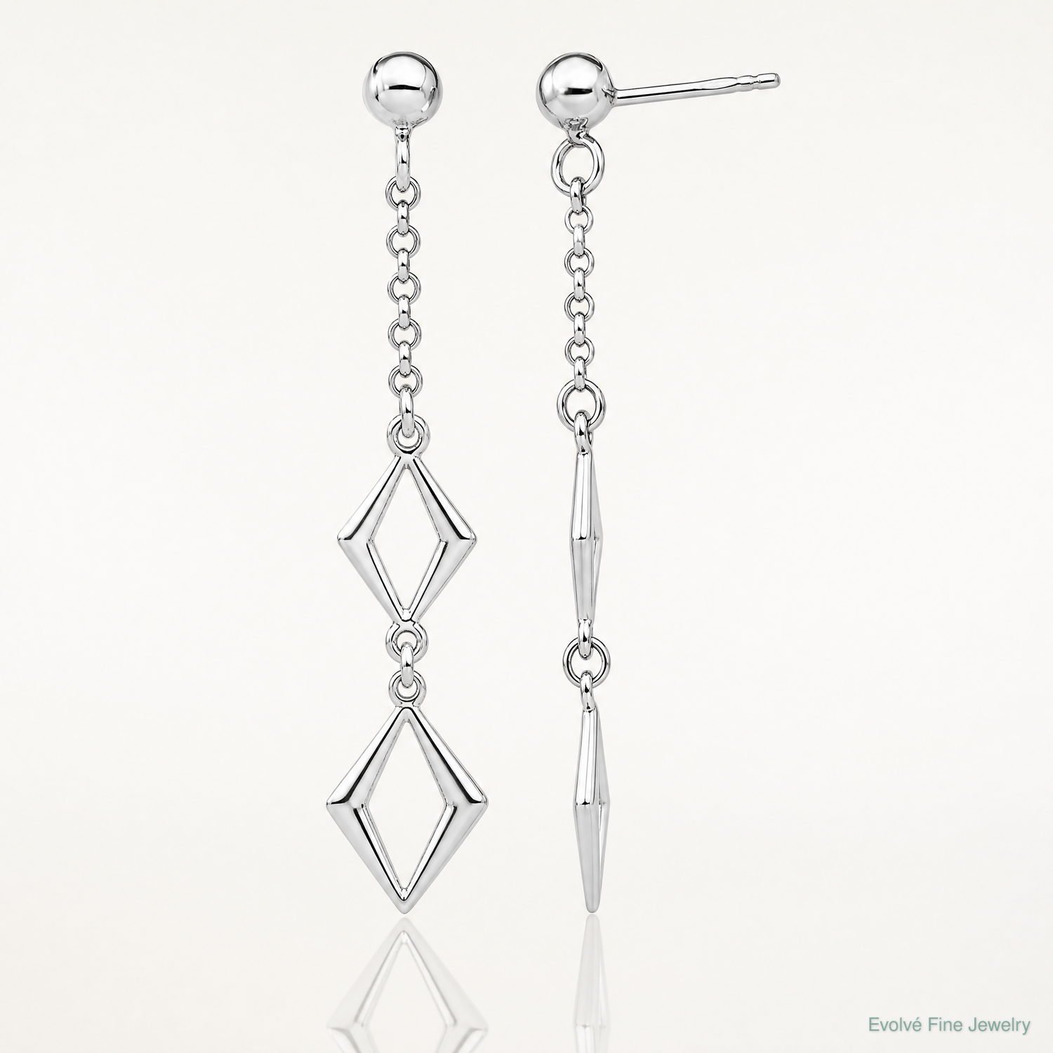 Leslie's Sterling Silver Rhodium-plated Polished Earrings - Lifestyle View