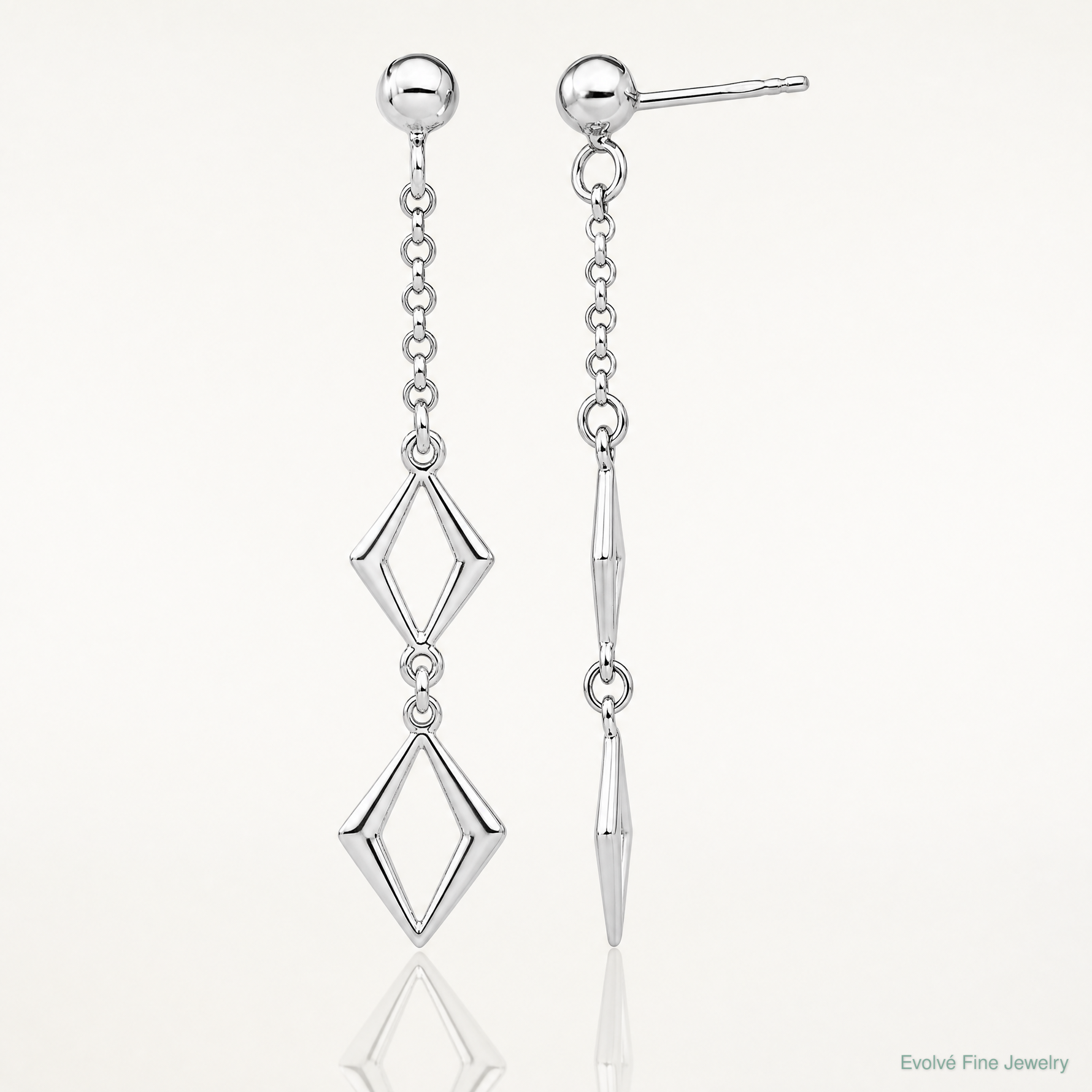 Leslie's Sterling Silver Rhodium-plated Polished Earrings - Lifestyle View