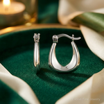 Leslie's Sterling Silver Rhodium-plated Huggie Earrings - Lifestyle View
