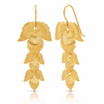 Leslie's Sterling Silver Gold-plated Etched Leaves Dangle Earrings - Lifestyle View
