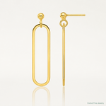 Leslie's Sterling Silver Gold-plated Polished Paperclip Post Dangle Earring - Lifestyle View