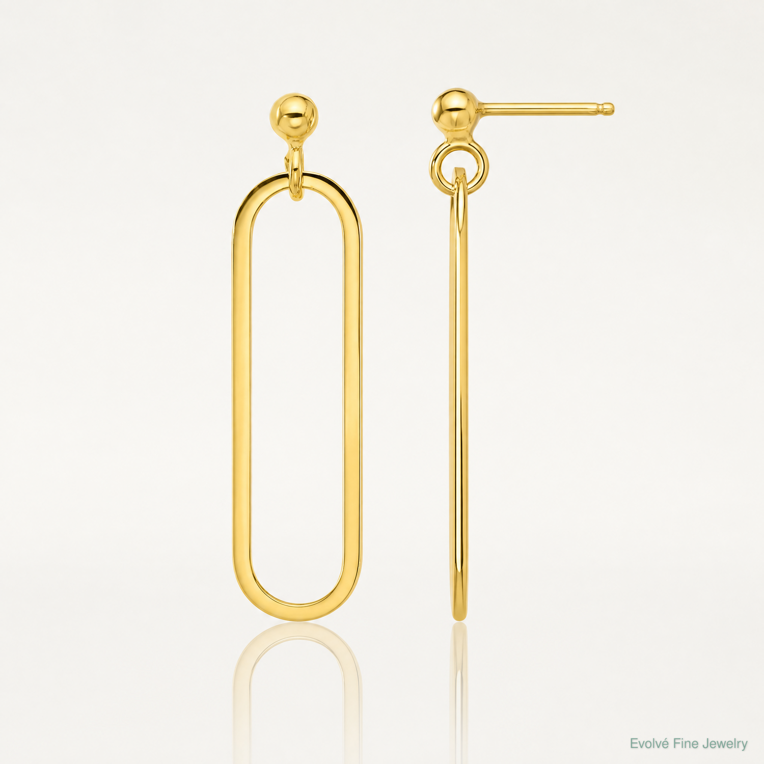 Leslie's Sterling Silver Gold-plated Polished Paperclip Post Dangle Earring - Lifestyle View