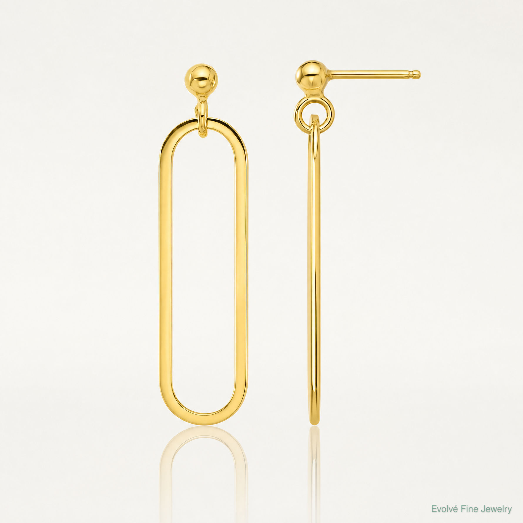 Leslie's Sterling Silver Gold-plated Polished Paperclip Post Dangle Earring - Lifestyle View