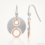 Leslie's SS Rhodium/Rose gold-plat Polished/Brushed Dangle Earrings - Lifestyle View