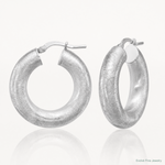 Leslie's Sterling Silver RH-plated Radiant Essence Hoop Earrings - Lifestyle View