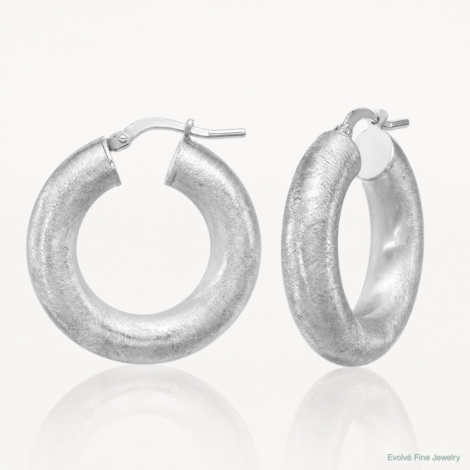 Leslie's Sterling Silver RH-plated Radiant Essence Hoop Earrings - Lifestyle View