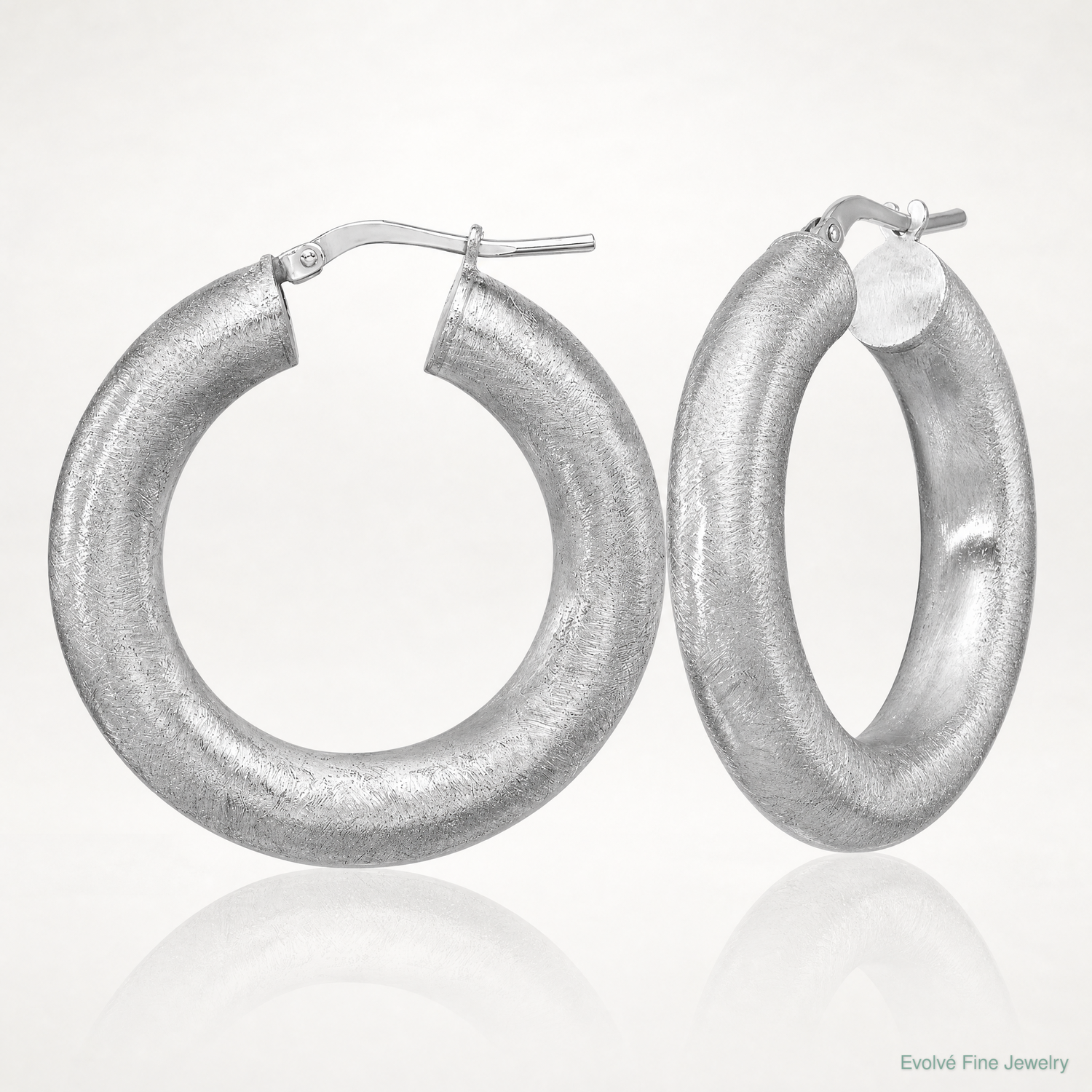Leslie's Sterling Silver RH-plated Radiant Essence Hoop Earrings - Lifestyle View