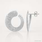 Leslie's SS RH-plt Radiant Essence Textured Tapered Circle Post Earrings - Lifestyle View