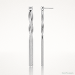 Leslie's Sterling Silver Rh-Plat Herringbone 2-strand Dangle Post Earrings - Lifestyle View