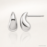Leslie's Sterling Silver RH-plated Polished Puffed Teardrop Post Earrings - Lifestyle View
