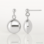 Leslie's Sterling Silver RH-plated Polished Domed Post Dangle Earrings - Lifestyle View