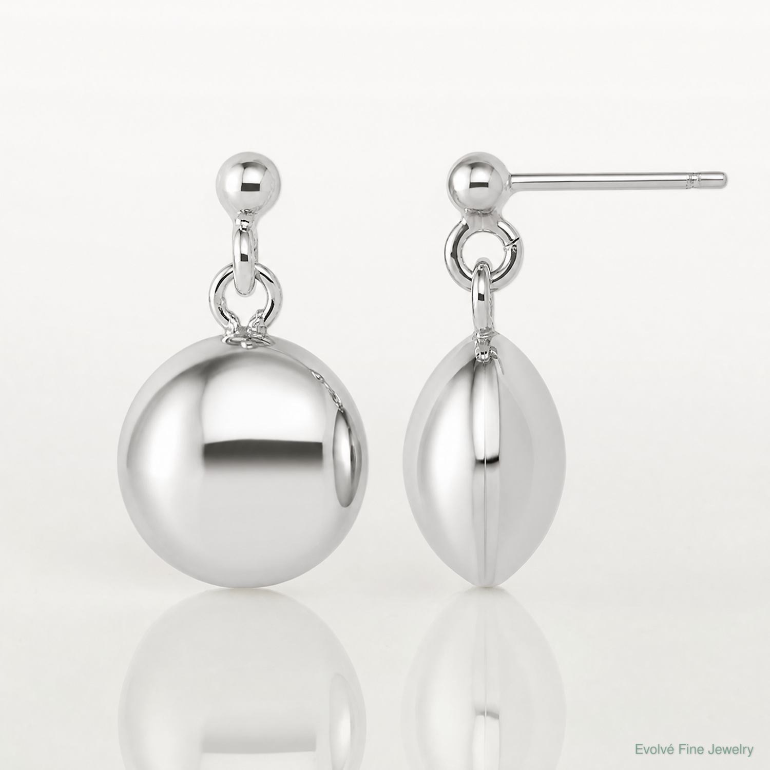 Leslie's Sterling Silver RH-plated Polished Domed Post Dangle Earrings - Lifestyle View
