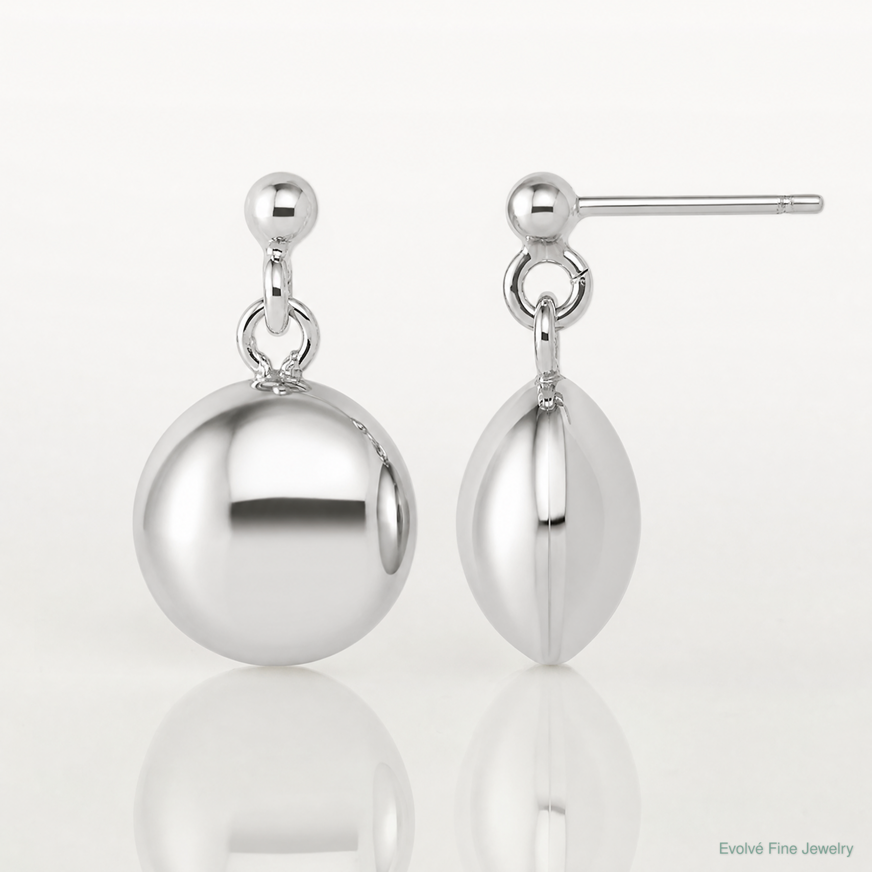 Leslie's Sterling Silver RH-plated Polished Domed Post Dangle Earrings - Lifestyle View
