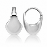 Leslie's Sterling Silver RH-Plated Polished Hinged Huggie Hoop Earrings - Lifestyle View