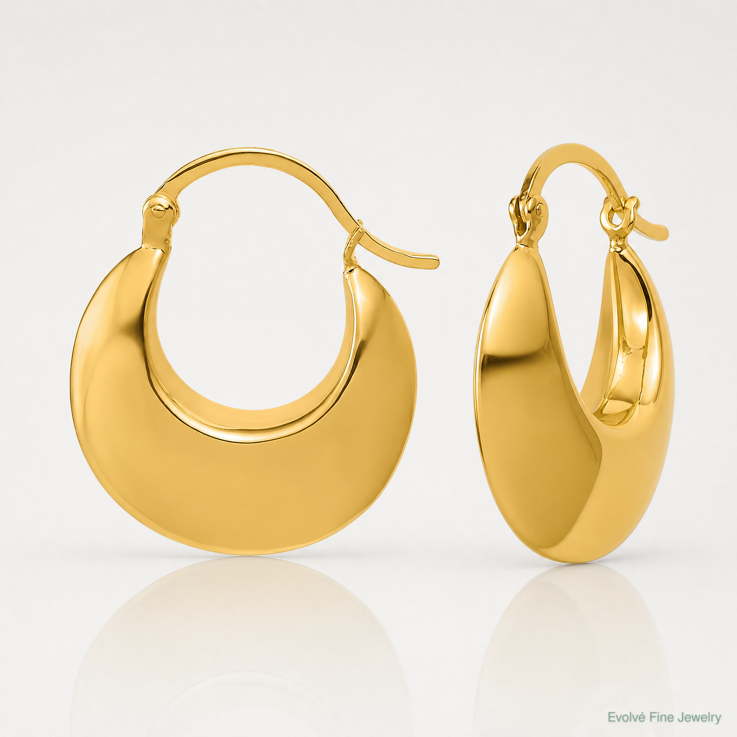 Leslie's Sterling Silver Gold-tone Polished Hoop Earrings - Lifestyle View