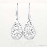 Leslie's Sterling Silver Rhod-pltd Polished Cut-out Teardrop Dangle Earring - Lifestyle View