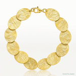 Leslie's Sterling Silver Gold-tone Textured w/2in ext Bracelet - Lifestyle View