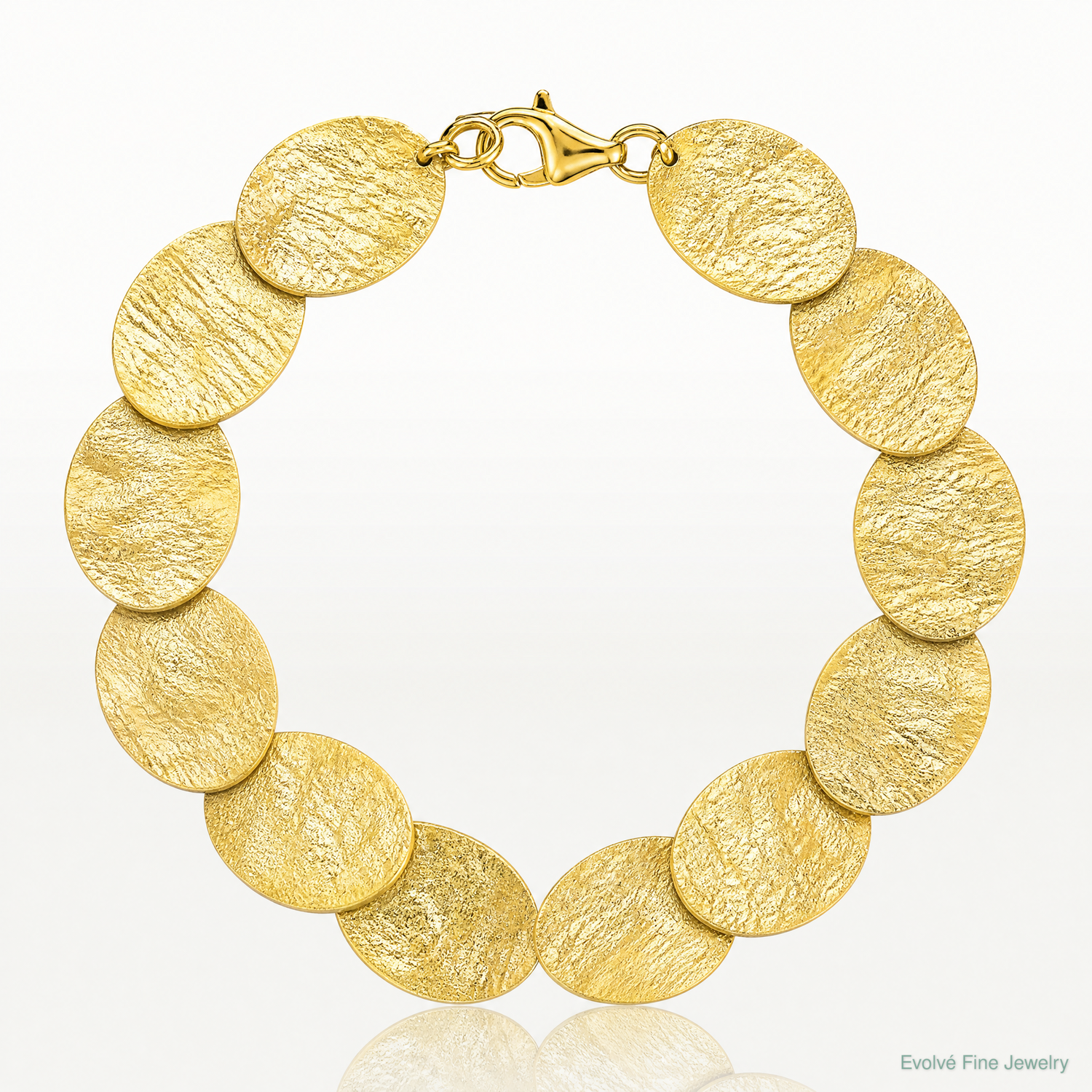 Leslie's Sterling Silver Gold-tone Textured w/2in ext Bracelet - Lifestyle View