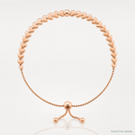Leslie's Sterling Silver Rose-tone Polished Heart Bolo Bracelet - Lifestyle View