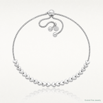 Leslie's Sterling Silver Rhodium-plated Polished Heart Bolo Bracelet - Lifestyle View