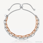 Leslie's Sterling Silver Rh-p & Rose-tone 2-strand Bolo Bracelet - Lifestyle View