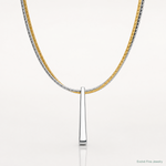 Leslie's SS RH/Gold-plated 2-Wire Tapered Bar w/ 2in Ext. Necklace - Lifestyle View