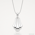 Leslie's Sterling Silver Rh-Plat Polished Fancy Pendant on Beaded Necklace - Lifestyle View