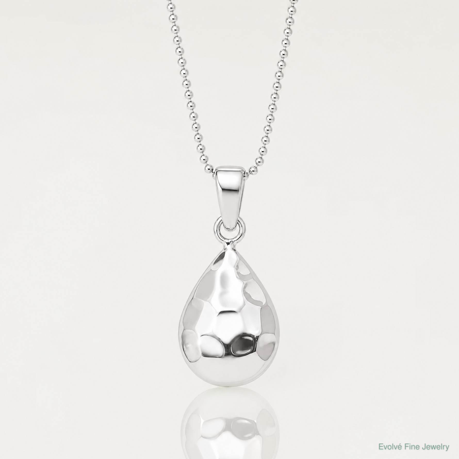 Leslie's Sterling Silver RH-plated Hammered Pendant Necklace - Lifestyle View