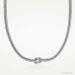 Leslie's Sterling Silver RH-plat Pol. 2-Strand Knot w/2in ext. Necklace - Lifestyle View