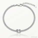 Leslie's Sterling Silver RH-plt Pol. 2-Strand Knot w/1in ext. Bracelet - Lifestyle View