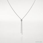 Leslie's Sterling Silver RH-plated Pol. w/Knot Drop w/2in ext. Necklace - Lifestyle View