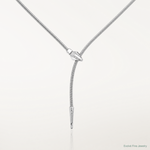 Leslie's SS RH-plated Polished/Textured CZ Lariat Snake w/ 2in ext. Necklac - Lifestyle View