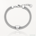 Leslie's SS Rh-plt Polished/Textured 2 Strand Wrapped Knot w/1in ext. Brace - Lifestyle View