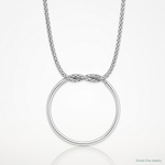 Leslie's Sterling Silver RH-pl Polished/Textured Circle Pendant w/2in ext. - Lifestyle View