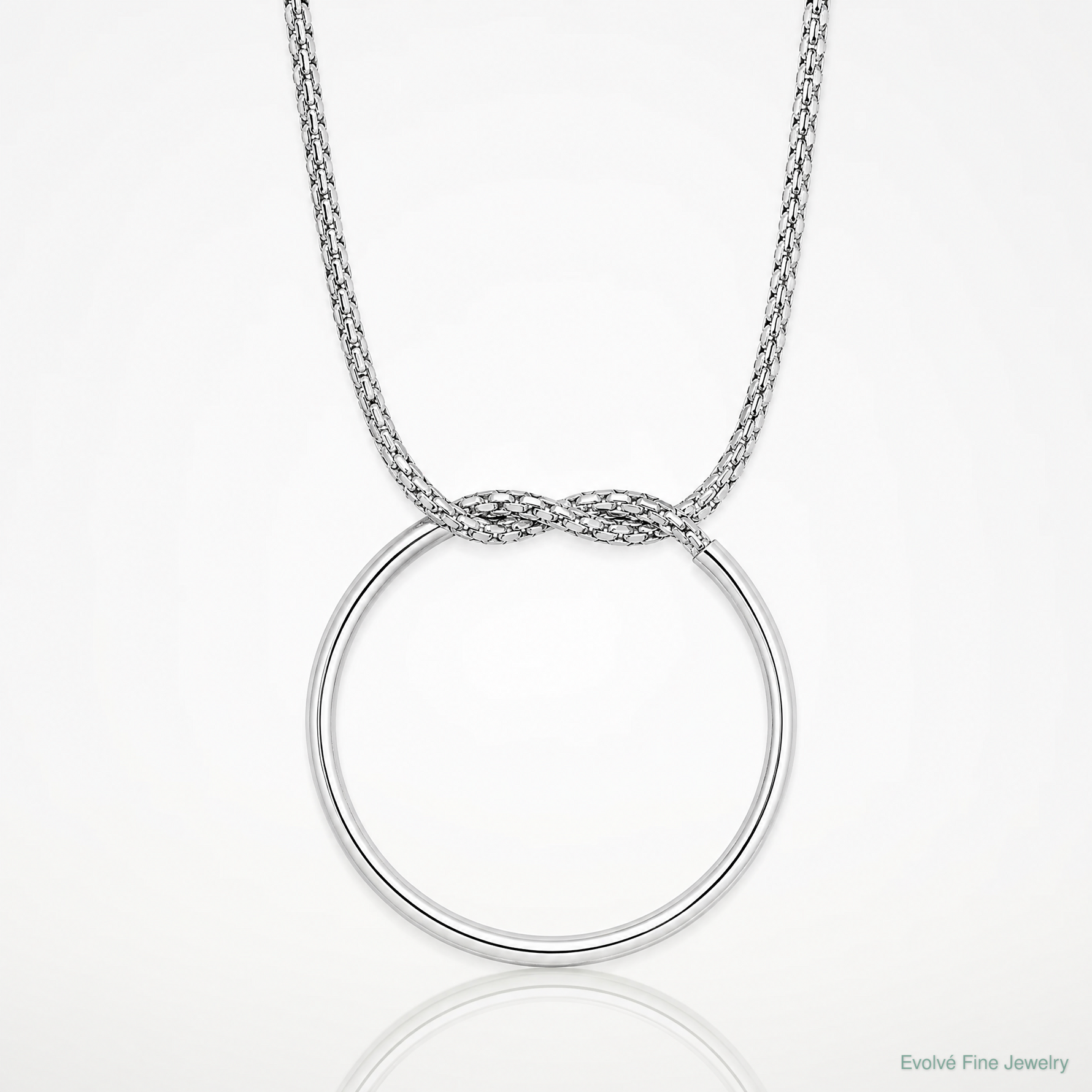 Leslie's Sterling Silver RH-pl Polished/Textured Circle Pendant w/2in ext. - Lifestyle View