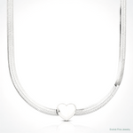 Leslie's Sterling Silver RH-plated Polished Heart Herringbone w/ 2in ext. N - Lifestyle View