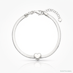 Leslie's Sterling Silver RH-plated Polished Heart Herringbone w/ 1in ext. B - Lifestyle View