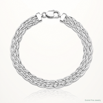 Leslie's Sterling Silver RH-plated Polished Braided Bracelet - Lifestyle View