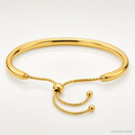 Leslie's Sterling Silver Gold-plated Polished Adjustable Bangle - Lifestyle View