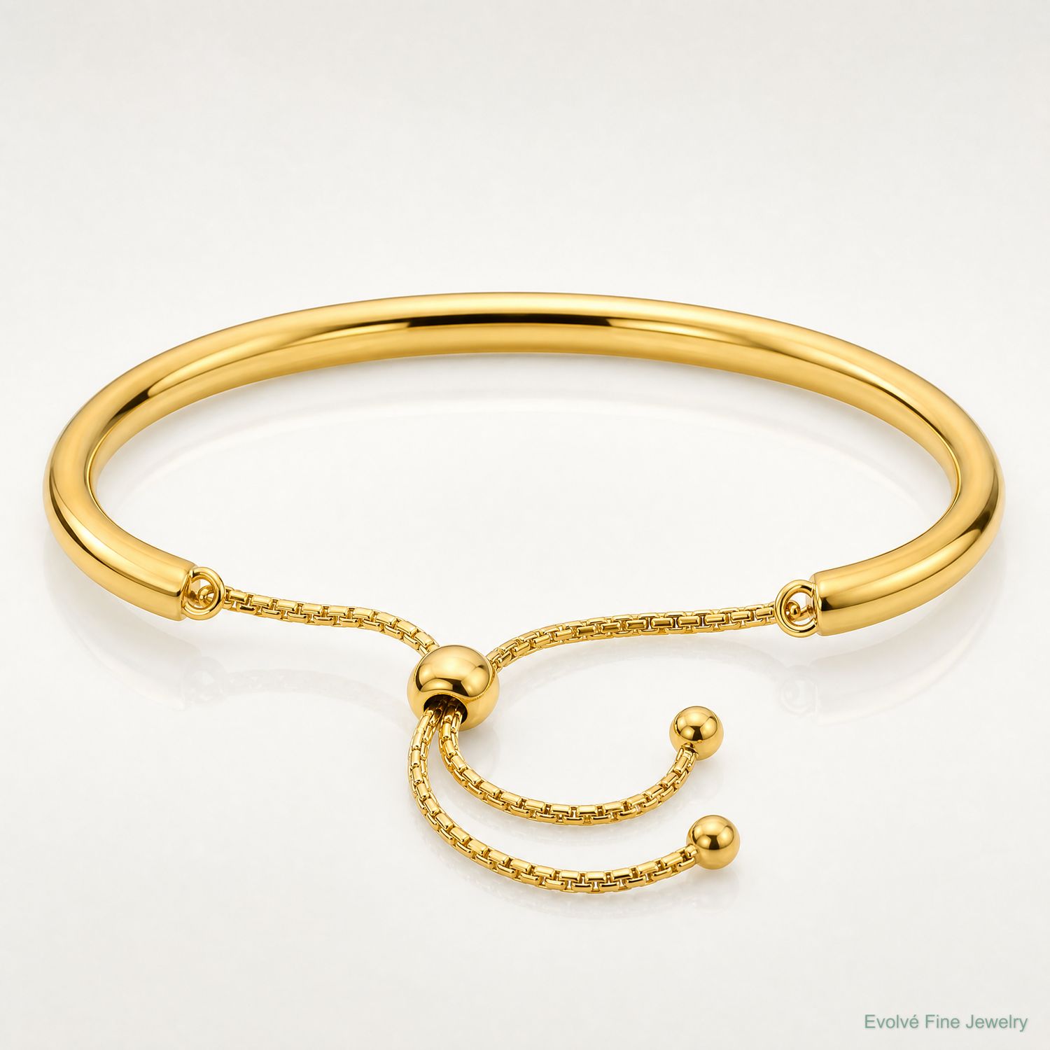 Leslie's Sterling Silver Gold-plated Polished Adjustable Bangle - Lifestyle View